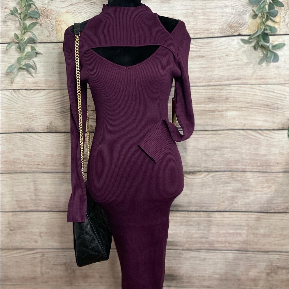 Plus Ribbed MIDI Dress